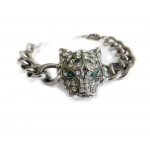 Crystal Pave Jaguar Statement Bracelet 